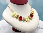 TAGLIAMONTE Design(2120N) 925 SS/YGP Venetian Cameo Necklace *Rubies*Ceres*Reg.$500