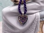 Chuck Clemency Designs (1116) 14K White Gold Amethyst and Diamond Heart Pendant *Gorgeous*Reg.$1500