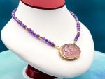 TAGLIAMONTE Designs (2135N) 925SS/YGP Venetian Intaglio Necklace*Venus*Reg.$400