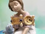 TAGLIAMONTE Designs (1892B) 925SS/YGP Cameo Bracelet *Lapis, Pearls*Cupid*Reg.$550