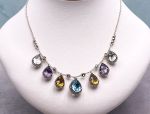 SAMUEL B *BJC* (59397N) 925SS  Multi-Gemstone Statement Necklace *Reg.$650*