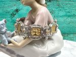 TAGLIAMONTE Designs (1686) 925SS/18K 2-Tone Cameo Bracelet*Hercules, Poseidon*Reg.$800