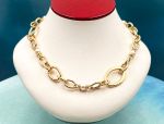 TAGLIAMONTE (2132N) 925SS/YGP Oval Link Necklace*Pearls*Reg.$600