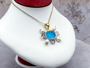 TAGLIAMONTE Designs (2264P) 925SS/YGP Venetian Cameo Pendant *Androclus,Lion *Reg.$280