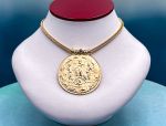 TAGLIAMONTE Designs (1698) 925SS /YGP Cameo Statement Necklace *Zeus, Mars, Mercury* Reg.$500