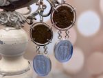 TAGLIAMONTE(1895) 925SS/Rhod Earrings*Venetian Intaglio*Authentic Roman Coins*Reg.$295