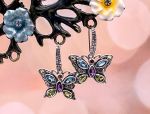 SAMUEL B *BJC* (56659E) 925SS /18K Multi-Gem Butterly Earrings *Reg.$270*