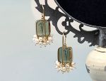 TAGLIAMONTE Designs (2037E) 925SS/YGP Intaglio Earrings*Pearls*Reg.$325