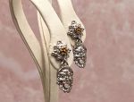 TAGLIAMONTE Designs (1951) 925SS/Rhod.,14K Cameo Earrings*Carnivale* Reg.$190