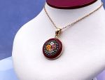 TAGLIAMONTE Designs (1923-N) 925SS/YGP Micromosaic Pendant*Miosotis*Reg.$250