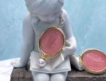 TAGLIAMONTE DESIGNS (1786) 925SS/ YGP Venetian Cameo Earrings *Maened*REg.$250