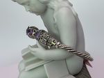 SAMUEL B *BJC* (60831BA.A) 925SS Hinged 5mm Cable Bangle Bracelet *Amethyst*