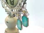 TAGLIAMONTE Designs (1120) 925SS/ 18K Cameo Earrings *Amazonite*Reg.$245