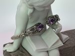 SAMUEL B *BJC* (60831BA.A) 925SS Hinged 5mm Cable Bangle Bracelet *Amethyst*