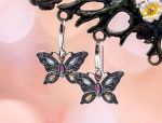 SAMUEL B *BJC* (56659E) 925SS /18K Multi-Gem Butterly Earrings *Reg.$270*