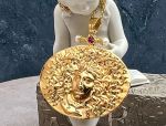 TAGLIAMONTE Designs (SH483) 18K Cameo Statement Pendant *Medusa*Reg.$3500