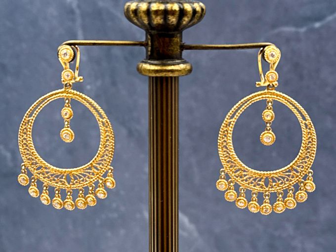 TAG-LD4005E 18K Gold Diamond Gemstone Earrings *Reg.$2200