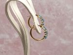 14K Yellow Gold Blue Topaz Hoop Earrings (2801)*Reg.$180