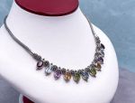 SAMUEL B *BJC* (58006N) 925SS  Multi-Gemstone Statement Necklace *Reg.$549*