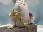 TAGLIAMONTE Design(1933) 925 SS/ YGP Venetian Cameo Bracelet *Rubies*Reg.$500