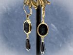 TAGLIAMONTE Designs (2203E) 925SS/YGP Onyx Cameo Earrings *Bee*Reg.$185