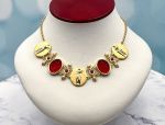 TAGLIAMONTE Design(2120N) 925 SS/YGP Venetian Cameo Necklace *Rubies*Ceres*Reg.$500