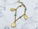 TAGLIAMONTE Designs (RS460) 925SS/YGP Cameo Bracelet *Turquoise*Fortuna*Reg.$250