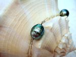 14K Gold + Tahitian Pearl Necklace *Baroque Style Pearls* Tin Cup Style Necklace