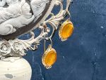 TAGLIAMONTE Designs (SH826-Auburn) 925SS/YGP Venetian Cameo Earrings *Busy Bee*Reg.$170