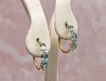 14K Yellow Gold Blue Topaz Hoop Earrings (2801)*Reg.$180