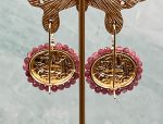 TAGLIAMONTE Designs (2063E) 925SS/YGP Cameo Earrings*Tourmaline*Aurora,Chariot*Reg.$240