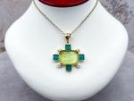 TAGLIAMONTE Designs (2265P) 925SS/YGP Venetian Cameo Pendant *Androclus,Lion *Reg.$280