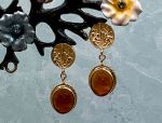 TAGLIAMONTE Designs (1651) 925SS/YGP Venetian Cameo Earrings *Athena*Reg.$160