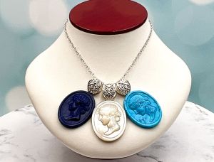 TAGLIAMONTE (1800,1801,1802) 925SS Gemstone Cameo Pendant*Ceres*Reg.$175