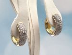 OTC International (TAG-LD4010E) 14K Pavé Diamond Reversible Hoop Earrings*Reg.$2200