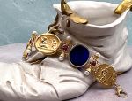 TAGLIAMONTE Designs (SH503-Cobalt) 18K Venetian Cameo Bracelet with *Rubies + Pearls* Reg.$5200