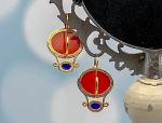 TAGLIAMONTE Designs (2130E) 925SS/YGP Venetian Cameo Earrings*Lion*Reg.$250