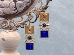 TAGLIAMONTE Designs (2351N) 925SS/YGP Lapis Cameo Necklace *Psyche,Amore*Reg.$425