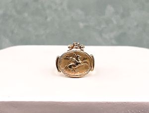 TAGLIAMONTE Designs (2190R)14K Cameo Ring *Pegasus*Reg.$1200