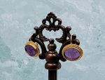 TAGLIAMONTE Designs (2119E) 925SS/YGP Venetian Cameo Earrings *Medusa*Reg.$250