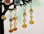 TAGLIAMONTE Designs (OR009) 925SS/YGP Venetian Intaglio Earrings*Citrine*Reg$180