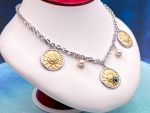 TAGLIAMONTE Designs (SH168) 925SS/Rhod. Plate Cameo Charm Necklace *Sunflower and Bee*Reg.$385
