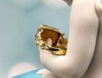TAGLIAMONTE (1975) 925SS/YGP Venetian Intaglio Ring *Rubies *Lion*Reg.$200