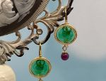 TAGLIAMONTE Designs (LD3544E) 925SS/YGP Venetian Cameo Earrings *Rose*Reg.$200