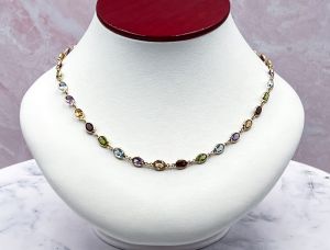 TAGLIAMONTE Designs (LD3549-MultiGemstone)14K Gemstone By the Inch Necklace*Reg.$1795