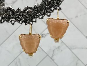 TAGLIAMONTE Designs (2055E) 925SS/YGP Venetian Cameo Earrings *Medusa*Reg.$280