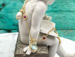 TAGLIAMONTE Designs (612) 925SS/YGP Cameo Charm Bracelet *Cupid,Moonface*Reg.$200