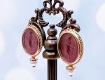 TAGLIAMONTE DESIGNS (1787) 925SS/ YGP Venetian Cameo Earrings *Maened*Reg.$250