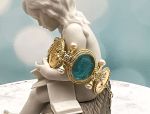 TAGLIAMONTE Designs (1797) 925SS/YGP Venetian Cameo Bracelet w/ *Blue Topaz*CupidCeres*Reg.$550