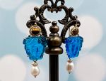 TAGLIAMONTE Designs (Q19052) 925SS/YGP Venetian Cameo Earrings *Medusa*Reg.$280